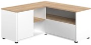 Biała szafka pod TV w dekorze dębu 90x45 cm Angle – TemaHome