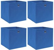 Niebieski zestaw 4 składanych pudełek z tkaniny P2-P56