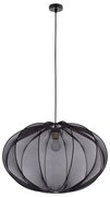 Czarna lampa wisząca z tekstylnym kloszem ø 60 cm Mellow – Candellux Lighting