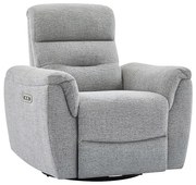 Elektryczny fotel relaksacyjny w szarej teksturowanej tkaninie BREVIO