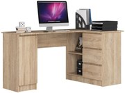 Narożne duże biurko komputerowe z półkami dąb sonoma prawostronne E8-Z31
