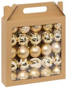 Zestaw złotych bombek, różne wzory, Ø 6 cm