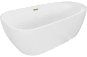 Mexen Giada wanna wolnostojąca 170 x 90 cm, biała połysk, przelew złoty - 52741709000-50
