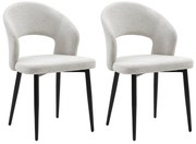 Zestaw 2 krzeseł z tkaniny i czarnego metalu - Szary - NIYAMA