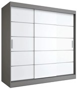 Szafa przesuwna antracyt + biały 200 cm C4-S25