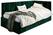 Zielone tapicerowane łóżko z oparciem F3-W61