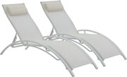Leżaki aluminiowe "Beauty" - Phoenix - Ecru - Zestaw 2 szt.