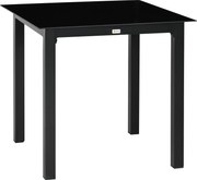 Outsunny Stolik ogrodowy Stolik Outdoor, Stolik do salonu zewnętrznego, odporny na warunki atmosferyczne, 80 x 80 x 74 cm, Czarny