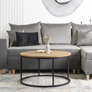 Stolik Kawowy LELLA MAX 80 cm Dąb Złoty/Czarny Nowoczesny Loft