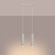 Lampa wisząca minimalistyczny Gloow, aluminium - 2 źródło światła 3000K - L.30 x H.90 cm - beżowy