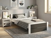 Łóżko IKAROS DOUBLE 80 x 200 cm, antracyt/biały Stelaż: Bez stelaża, Materac: Bez materaca