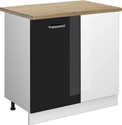 Szafka narożna czarny wysoki połysk 86x60x81.6 r-line