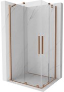 Mexen Velar Duo kabina prysznicowa rozsuwana 90 x 80 cm, transparent, miedź szczotkowana - 871-090-080-02-65