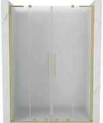 Mexen Velar L Duo drzwi prysznicowe rozsuwane 140 cm, szron, złote szczotkowane - 871-140-003-32-55