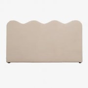 Zagłówek Fausto 110 Cm Z Owczej Skóry Chenille Kremowy Beż & 90 Cm - Sklum