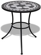 Oklrągły stolik na taras ceramiczny – czarno N1-B44