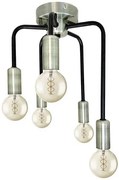 Pięcioramienna czarna lampa sufitowa pająk 6X V135 D5-D99