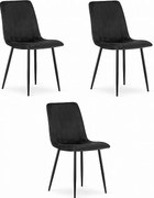 Krzesło Valora JEWA, czarny aksamit, ergonomiczny design do salonu x3