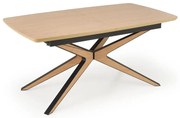 Stół rozkładany JAMES 160(220)x90 dąb naturalny/czarny HALMAR