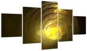 Obraz żółtej abstrakcyjnej spirali (125x70 cm)