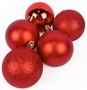 Zestaw bombek z tworzywa sztucznego o różnym wykończeniu, Ø 7 cm, 8 szt.