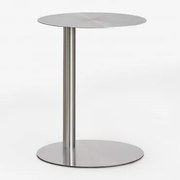 Stolik Pomocniczy Ogrodowy Okrągły Ø40 Cm Ze Stali Nierdzewnej Yannik Clear Brush - Sklum