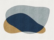 Dywan z abstrakcyjnym wzorem 160 x 230 cm - Biały, niebieski i żółty - SANTORELA