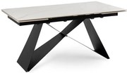 Rozkładany stół biały marmur + czarny L7-E09