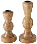 Drewniany świecznik, KESSA, 15 - 20,5 cm, 2 sztuki