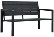Czarna ławka ogrodowa z oparciem G0-N73