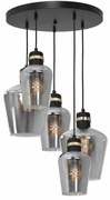 Lampa wisząca 5 kloszy, czarna/złota RICHMOND BLACK / GOLD 5xE27 Koło