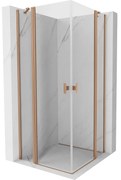 Mexen Mist Duo kabina prysznicowa uchylna 80 x 80 cm, transparent, miedź szczotkowana - 8A4-080-080-65-00
