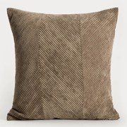Poszewka dekoracyjna FALLERE ze sztruksowym wzorem zielona 45x45 cm HOMLA