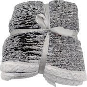 Koc z owczej wełny Marmur czarny, 150 x 200 cm