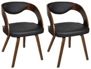 Brązowy komplet krzeseł z ekoskóry E3-M23