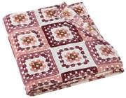 Różowy koc z mikropluszu 130x170 cm Crochet Print – Catherine Lansfield