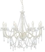 Biały świecznikowy żyrandol kryształowy - EX98 E9-A33