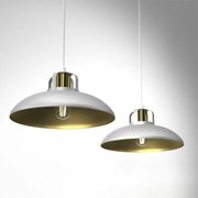 Lampa wisząca FELIX WHITE/GOLD 2xE27, biała, złota, podwójna