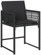 Czarne krzesła ogrodowe z poduszkami 4 szt. P6-D51