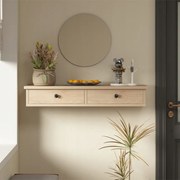 Półka wisząca z szufladami brązowa nowoczesna loft sypialnia ścienna 64 cm