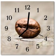 Zegar szklany kwadratowy Ziarno kawy