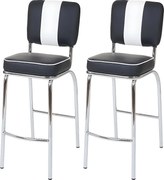 Stołek barowy Akita (zestaw 2),  czarno-biały