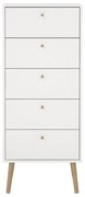 Biała wysoka komoda 50x120 cm Bodo – Tvilum