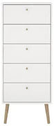 Biała wysoka komoda 50x120 cm Bodo – Tvilum