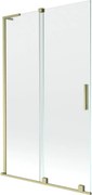 Mexen Velar L parawan nawannowy 2-skrzydłowy rozsuwany 110 x 150 cm, transparent, złoty szczotkowany - 896-110-003-01-55