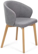 Szare tapicerowane krzesło nowoczesne dąb artisan B1-M06