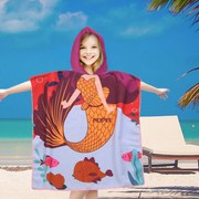 Ponczo dziecięce SYRENKA MARINA niebiesko-szare 60 x 90 cm Rozmiar: 60 x 90 cm