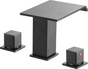 Bateria Wanna Wodospad SucceBuy, Kran do Wanny Rzymski, 3 Otwory z 2 Gałkami, Zestaw Armatury Łazienkowej, w Stali Nierdzewnej