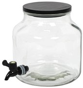 Słoik z kranikiem szklany z pokrywką z drewna sosnowego, 5,2 l