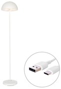 Zewnetrzna Lampa podłogowa zewnętrzna biała ładowana akumulatorowo 3-stopniowa regulacja jasności - Keira Nowoczesny Oswietlenie zewnetrzne